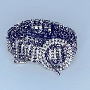 Silver rhinestone belt size S/M (small/medium) from Forever21